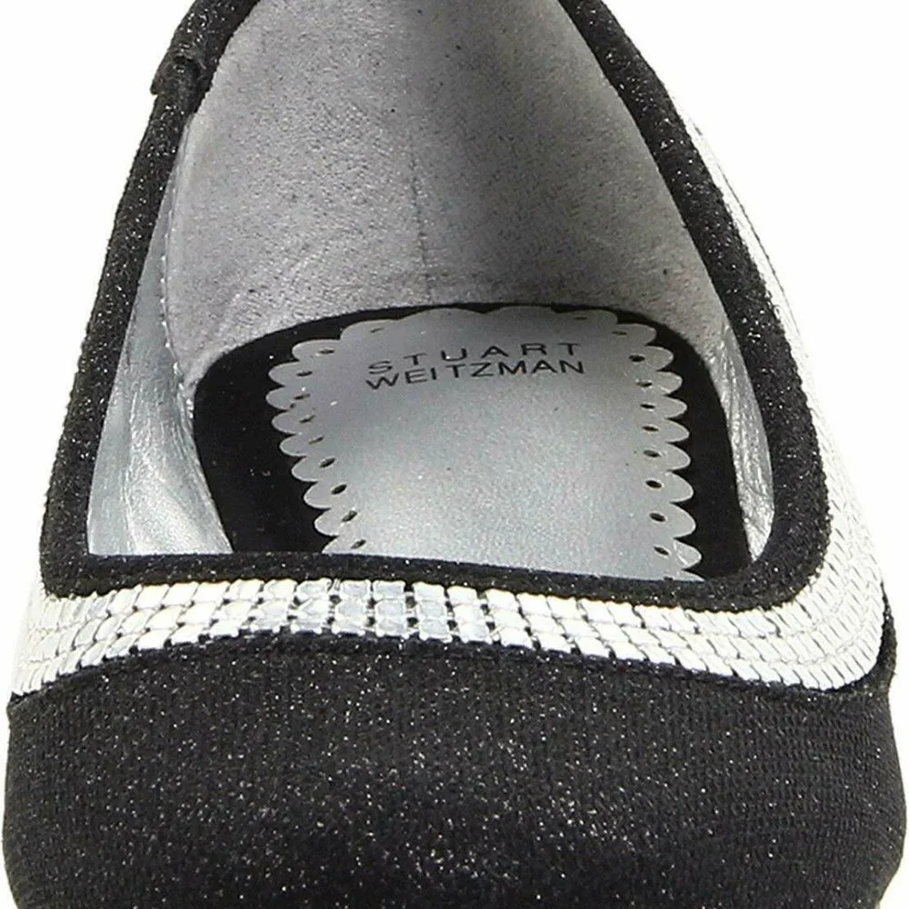 Stuart Weitzman Kids Black Cobra Flat Dress Shoes